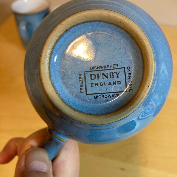 Denby Colonial Blue 2 Cups, Creamer, and Sugar Bowl - Picture 8 of 12